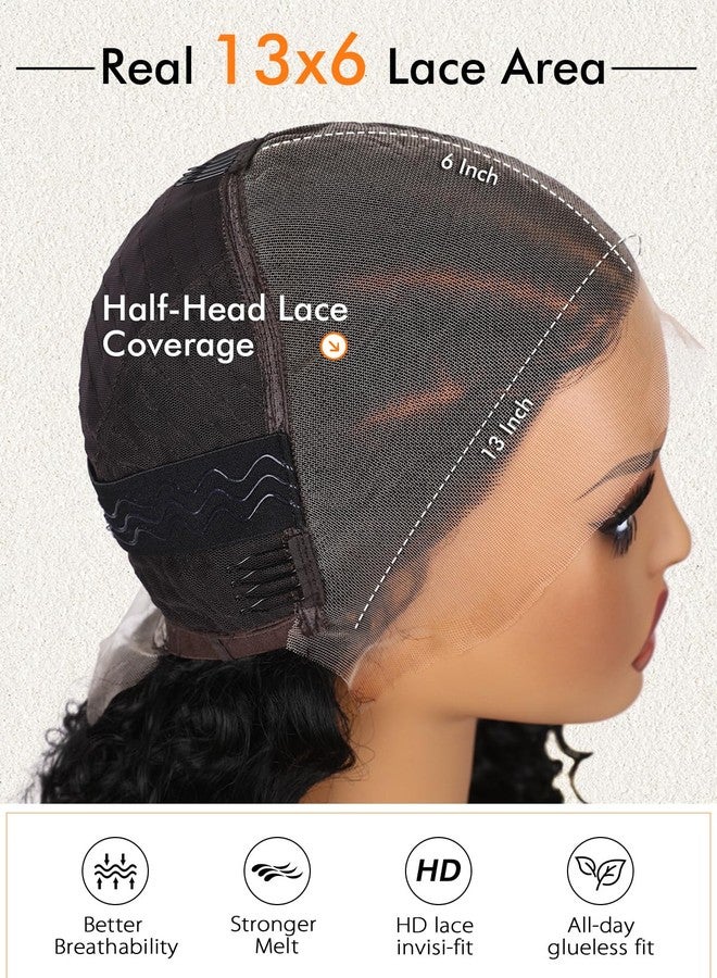 Lady Miranda 13x6 Lace Front Braided Wigs for Black Women Cornrow Braided Wig with Curly Ends Pre Braids Lace Front Wig Pre Plucked Curly Wigs for Black Women(Natural Black, 22 Inch) - Image 4